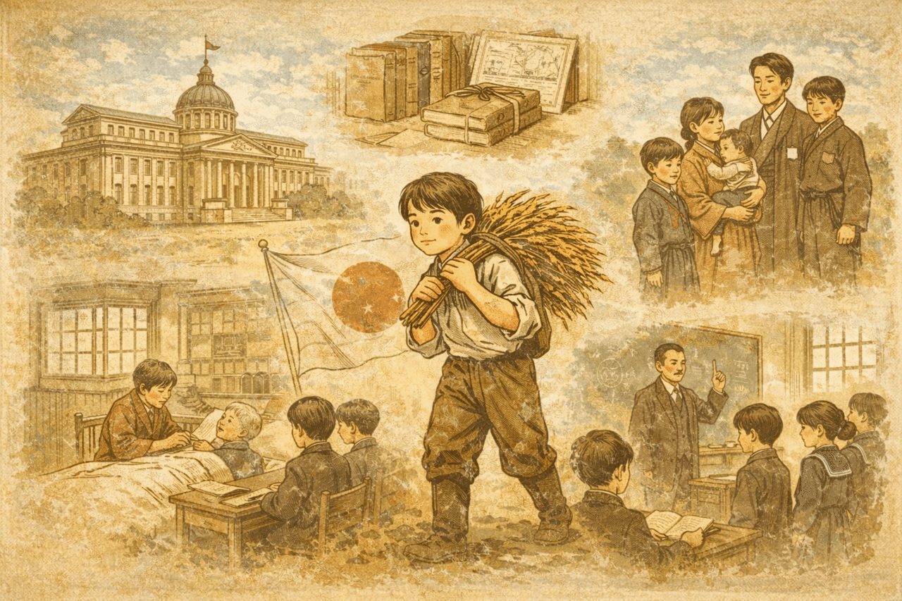 地の時代の子どもたちを描いた挿絵