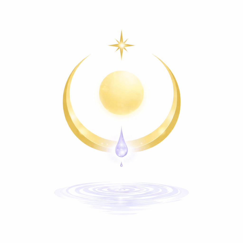 月と雫と水面を描いたLuna SĀYAの象徴イメージ